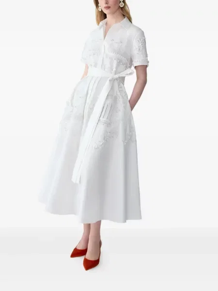 Костюм рокля тип риза Carolina Herrera до коляното бяло
