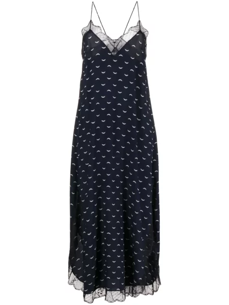 Rochie midi Zadig&voltaire de mătase până la genunchi de costum albastru