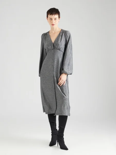 FRNCH PARIS Rochie tip bluză WENDY / argintiu negru