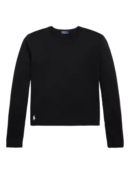 Дълго мрежеста тениска Polo Ralph Lauren с кръгло деколте зелено