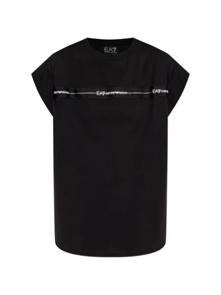 Top Ea7 Emporio Armani cu decolteu în U negru