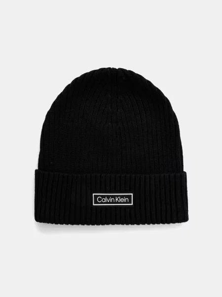 Calvin Klein Jeans Damska czapka z dzianiny z zawartością kaszmiru Kobiety niebieski jednolity ONE SIZE czarne