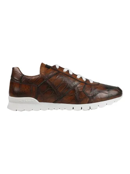 Sneakersy Kiton skórzane brązowe