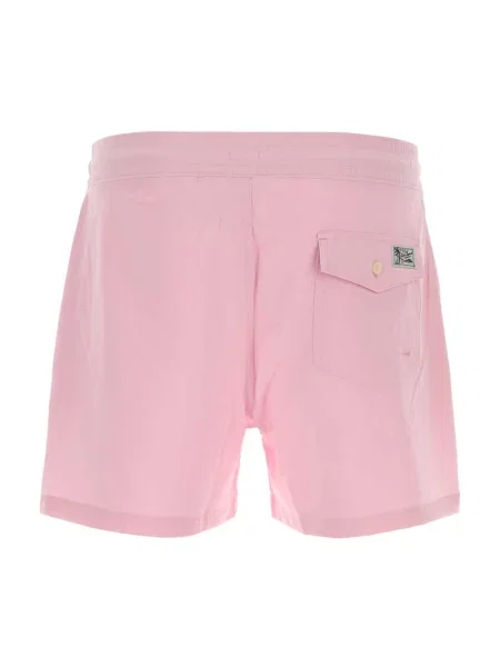 Kąpielówki Polo Ralph Lauren z logo ze sznurkiem różowe