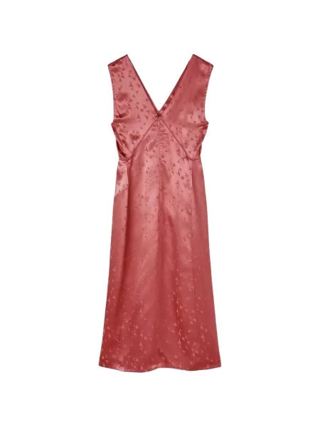 Rochie midi Retori cu decolteu în V roz