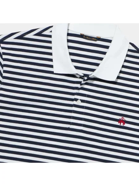 Koszulka polo Brooks Brothers w paski niebieska