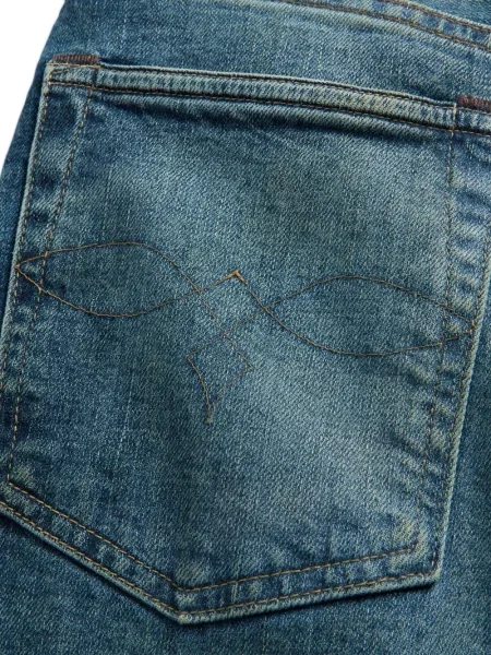 Blugi Ralph Lauren Rrl cu broderie albastru