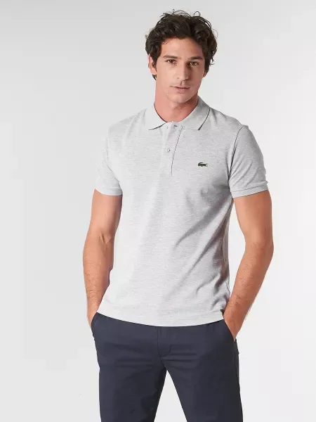 Polo tričko Lacoste sivá