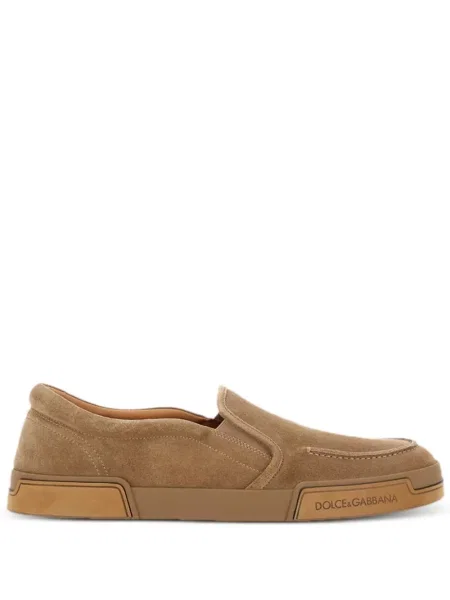 Sneakerși Dolce & Gabbana Portofino din piele de căprioară slip-on maro