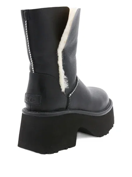 Botine Ugg din piele cu platformă negru