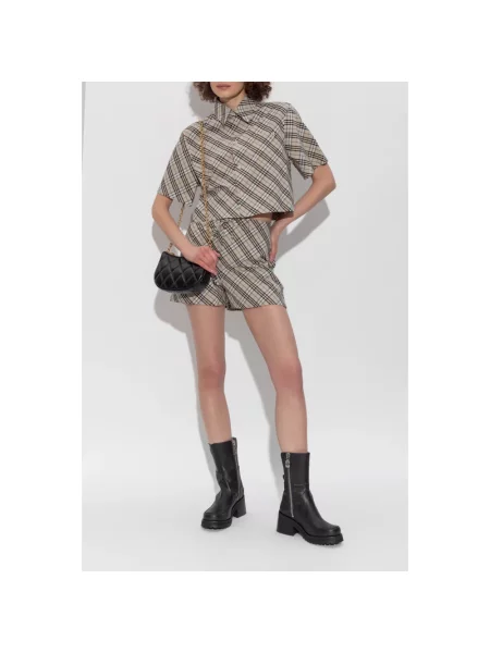 Szorty Burberry w kratę beżowe
