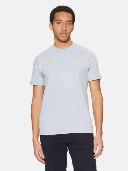 Тениска Calvin Klein с изчистен дизайн синьо