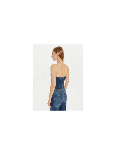 Guess Felső Slim Fit sötétkék