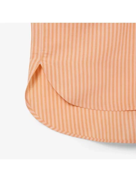 Lacoste Sukienka Koszulowa Oversize Z Mieszanki Lnu różowa