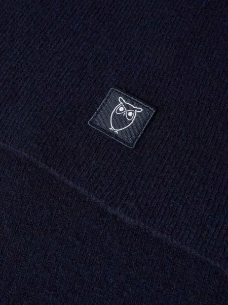 Szal z detalem z logo Knowledge Cotton Apparel granatowa