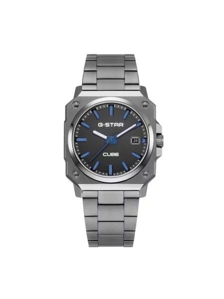 G-STAR Analogové hodinky Date watch Cube tmavě šedá