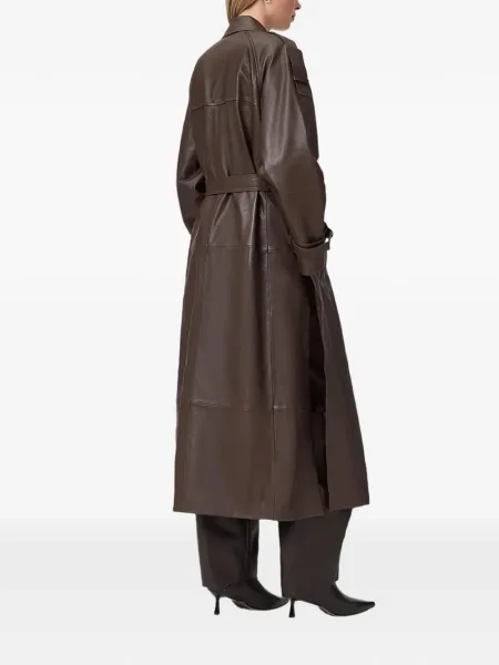 Płaszcz Allsaints skórzany brązowy