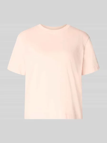 T-shirt o kroju boxy fit z czystej bawełny model ESSENTIAL' Selected Femme różowa