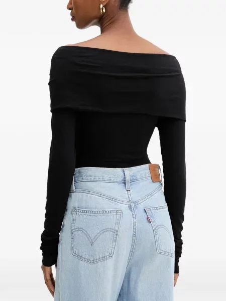 Top La Mania drapat negru