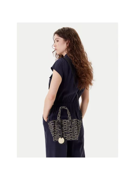 Emporio Armani Torebki Kobieta Wielobarwność ONE SIZE Torba Na Zakupy Z Wzorem granatowa
