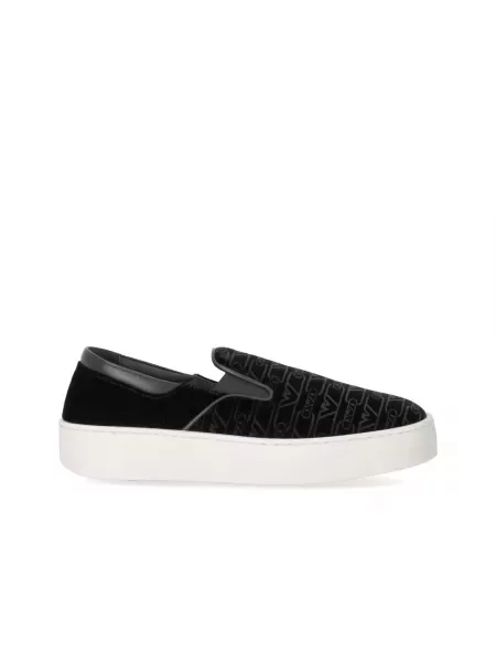 Sneakersy Emporio Armani skórzane wsuwane czarne