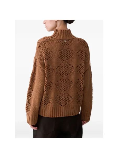 Sweter z golfem Liu Jo brązowy