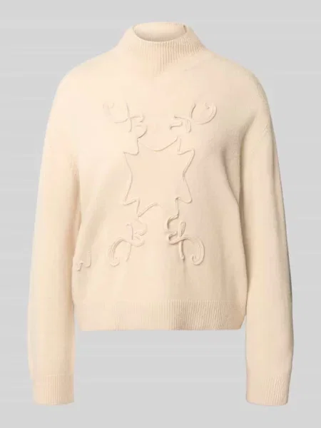 Sweter z dzianiny ze stójką Christian Berg Woman żółty
