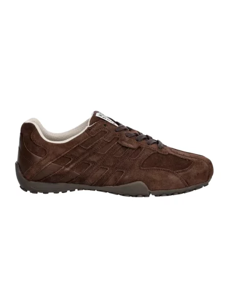 Sneakersy Geox skórzane w wężowy wzór brązowe
