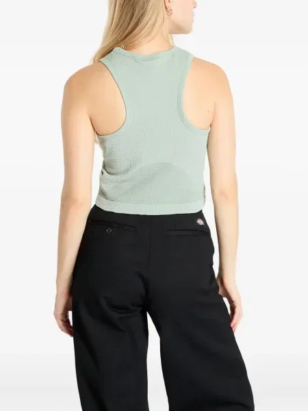 Top sport Nike din fleece plisat fără mâneci alb
