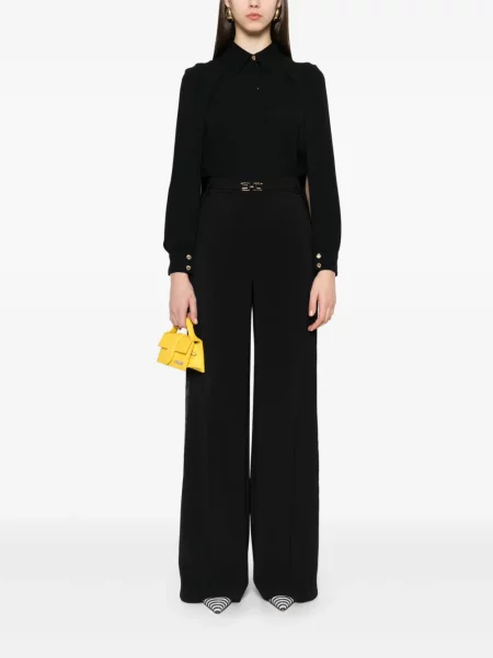 Cămașă Elisabetta Franchi din crep negru