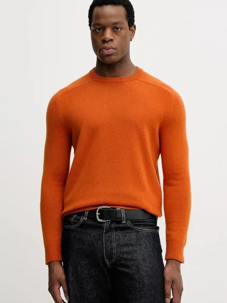 Вълнен пуловер United Colors of Benetton оранжево