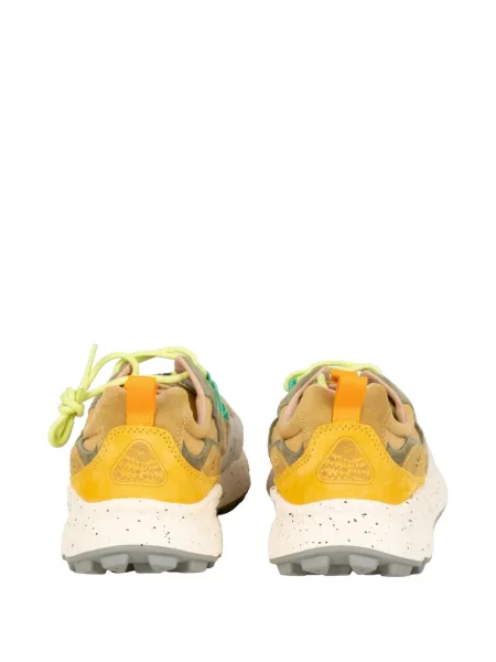 Sneakerși Flower Mountain cu model floral cu aplicații galben