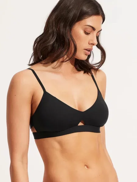 Seafolly biustonosz kąpielowy Hybrid Bralette czarna