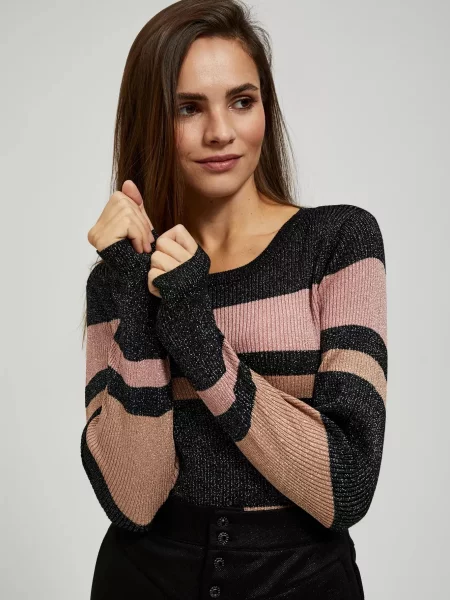 Pulover Marisse cu dungi negru