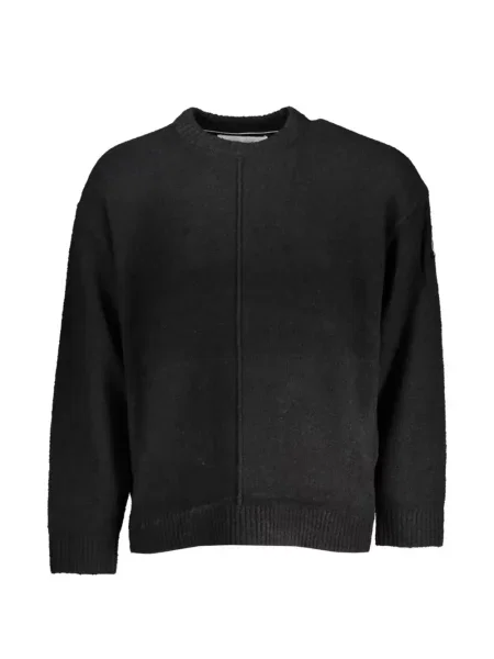 Pulover Calvin Klein cu decolteu rotund negru