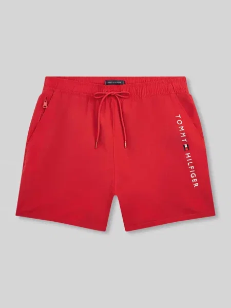 Kąpielówki Tommy Hilfiger z nadrukiem czerwone