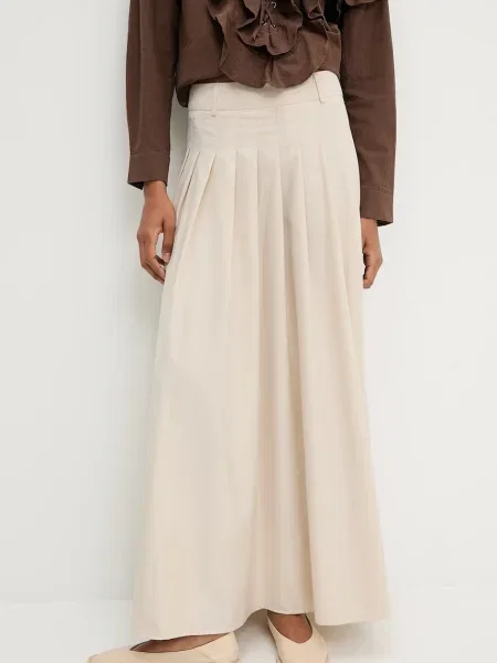 Suknja Answear.LAB maxi širi se prema dolje bež