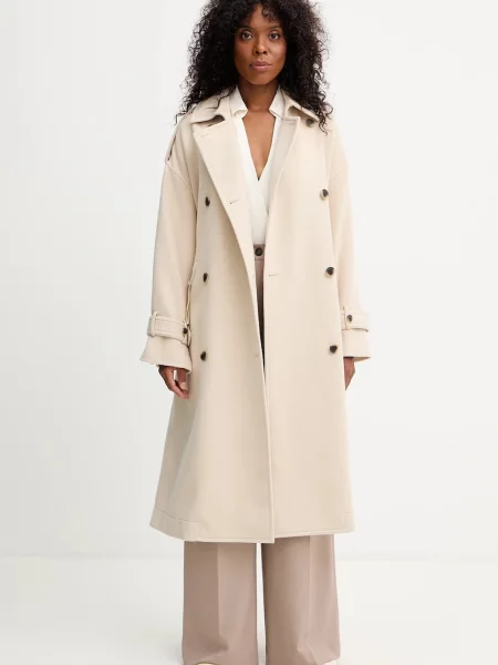 Вовняне пальто MAX&Co. бежевий