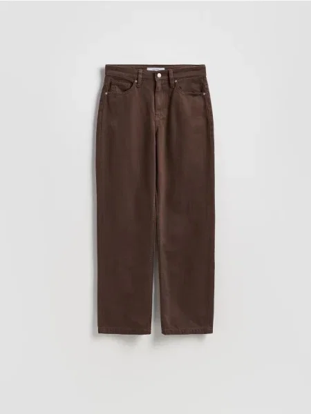 Reserved Blugi straight fit dark grey jeans gri