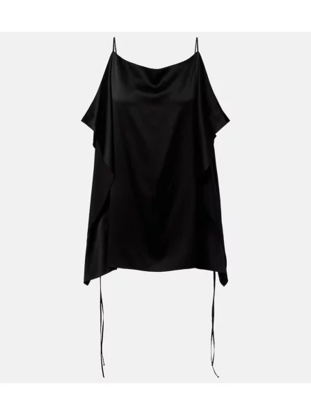 Top The Row de mătase negru