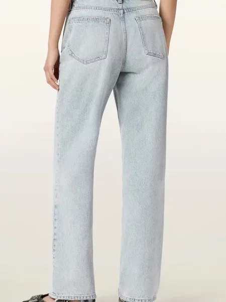 AllSaints jeansy high waist niebieskie