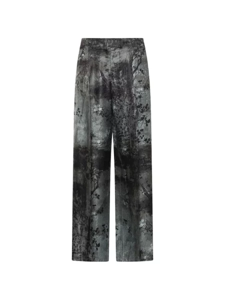 Pantaloni palazzo Pierre-louis Mascia cu model floral cu imagine gri