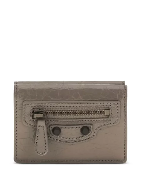 Bőr pénztárca Balenciaga szürke