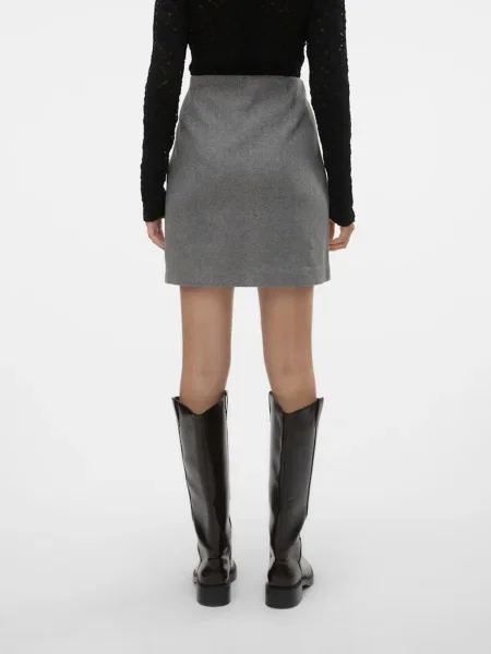 VERO MODA Sukňa VMFORTUNALLISON melírovaná sivá