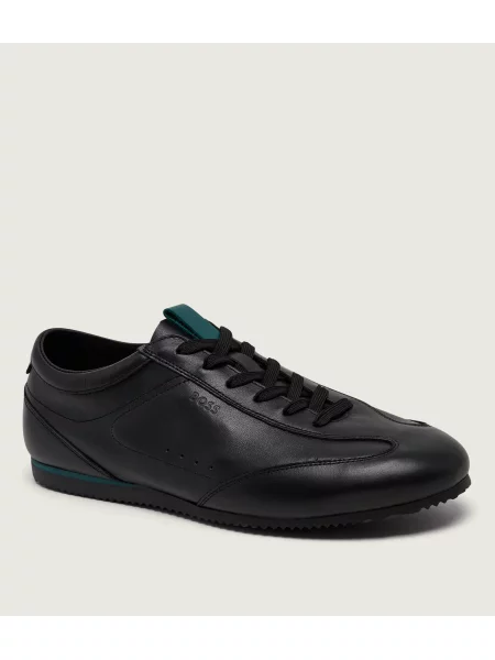 BOSS BLACK Teniși din piele Lineor_Lowp_AM | Boss x Aston Martin negru