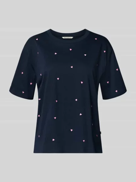 Pudełkowy krój t-shirt z czystej bawełny Tom Tailor Denim granatowa