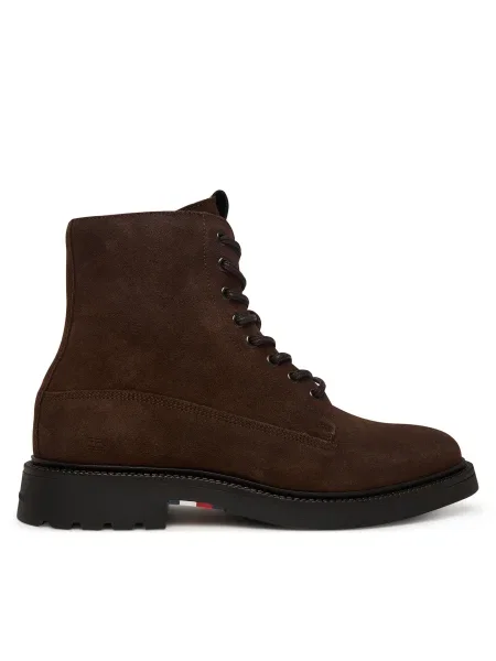 Велурени туристически обувки Tommy Hilfiger COMFORT LWT SDE BOOT мъжки кафяво