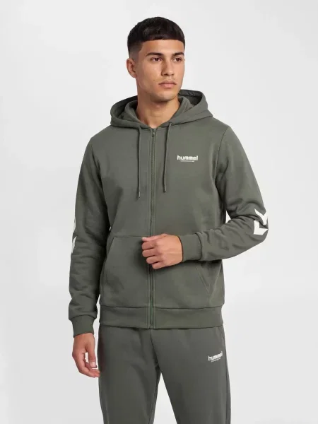 Bluza z kapturem i zamkiem błyskawicznym Hummel Legacy szara