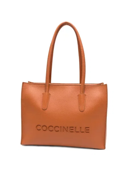 Geantă shopper Coccinelle cu autograf portocaliu