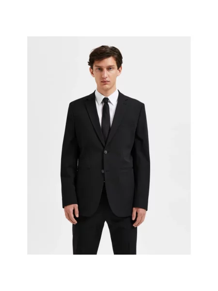 Marynarka na 2 o kroju slim fit z kieszenią z patką Selected Homme czarna